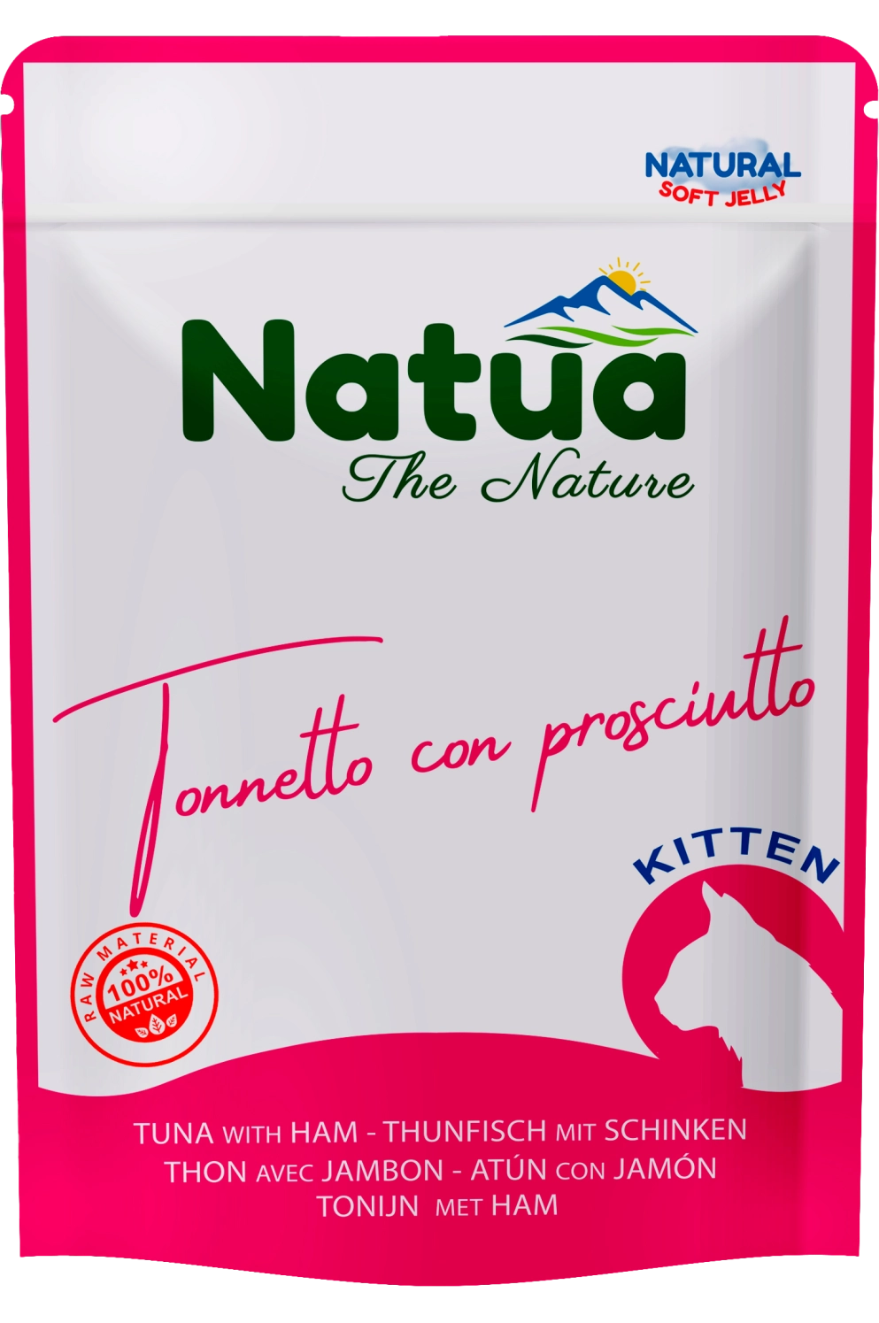 Natua Cat Natural Kitten Tonnetto Prosciutto Jelly 70g Busta Natua Cat Natural Kitten Tonnetto Prosciutto Jelly 70g Busta